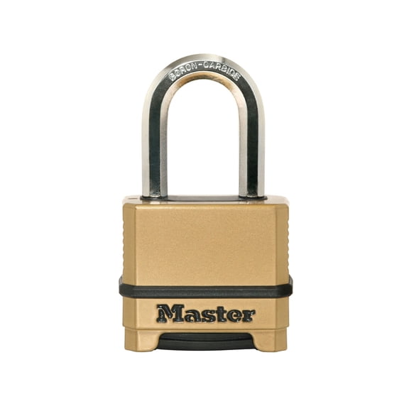 Master Lock Magnum M175XDLF, 2.00 Zinc Brass Combination, Heavy Duty Padlock 1 Piece 1 Pack