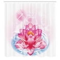 thumbnail image 4 of Flower Shower Curtain, Mandala Motif Orient Yoga Theme Lotus Flower Figure with Abstract Mantis and Dots Photo, Fabric Bathroom Set with Hooks, 69W X 84L Inches Extra Long, Pink, by Ambesonne, 4 of 4