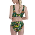 thumbnail image 3 of Daiia Cute Tribal Leopards printed 2 piece Swimsuit Bikinis for Women High Waisted Racerback Bathing Suits Summer Tummy Control Scoop Neck Swimwear-Medium, 3 of 8