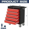 thumbnail image 6 of 5-Drawer Tool Chest,Rolling Tool Cart with Wheels,High Capacity Tool Cabinet with Locking System for Garage, Warehouse, Workshop-Black&Red, 6 of 7