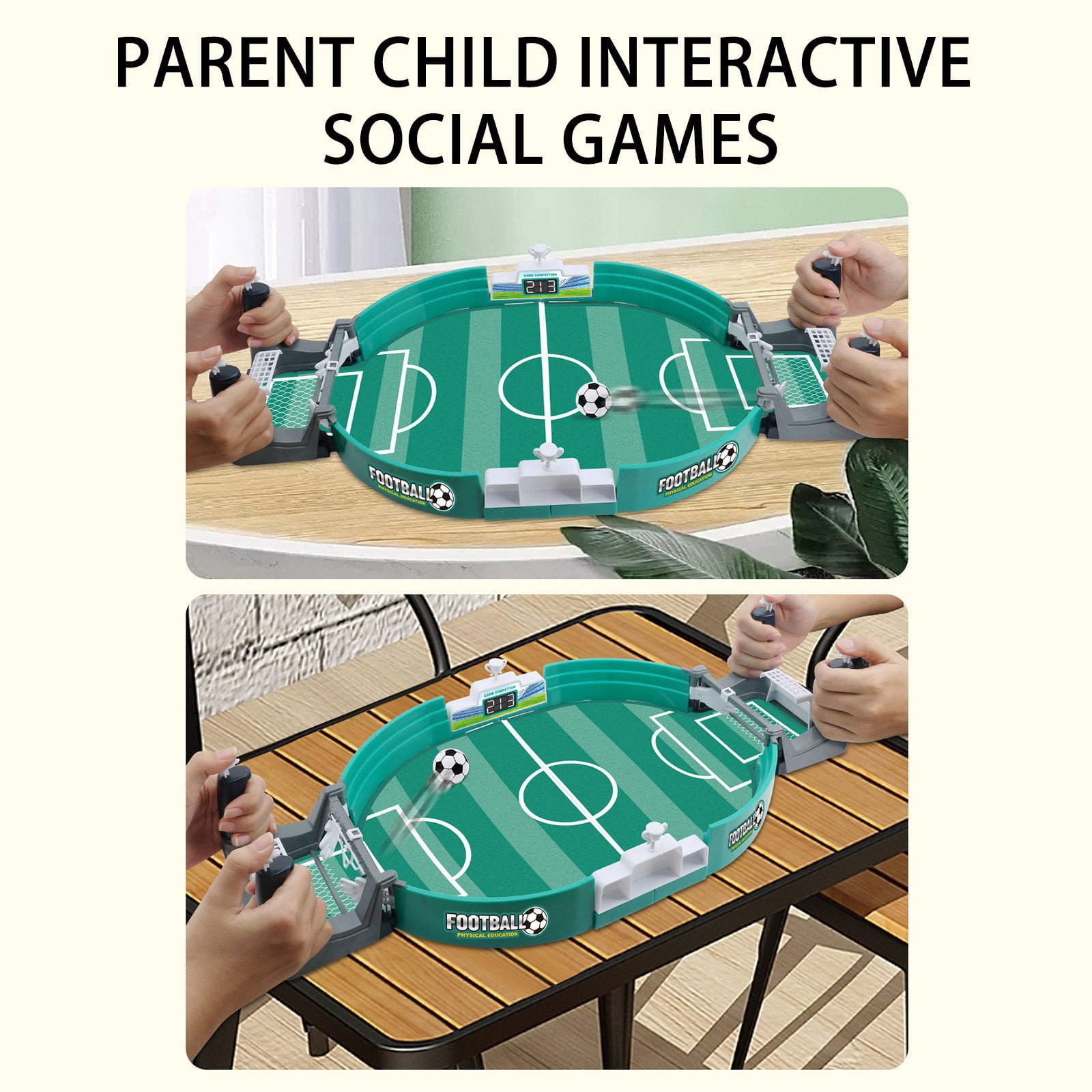 Lekihaqq 2 Packs Portable Table Football Game Set with Manual Scorekeeper - Interactive Family Party Game for Indoor Fun and Sports Enthusiasts