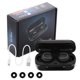 thumbnail image 1 of Mini auriculares intrauditivos IPX7, impermeables, inalámbricos, con control táctil, deportivos, portátiles, con indicador LED y pantalla digital (negros)., 1 of 6