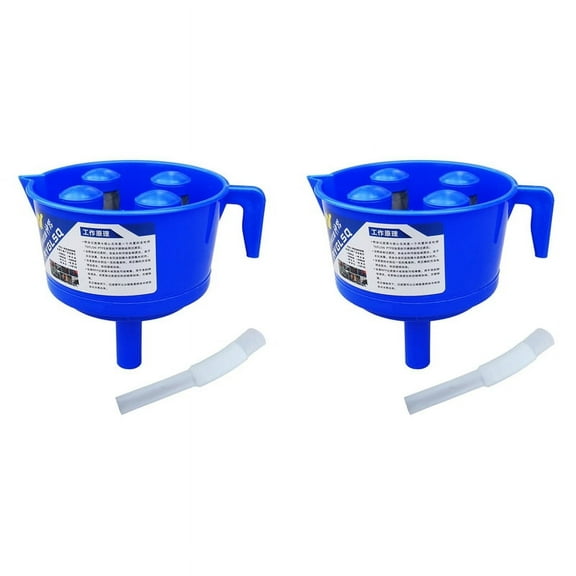 2X Funnel Type Oil and Water Separator with Four Filter Elements Diesels Gasoline Fuel Fitting Accessories