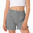 thumbnail image 7 of Girls Casual Plaid Shorts for Everyday Play - Comfortable Elastic Waist Twill Shorts for Girls 5-16 Years Spring Summer Outfit, Black, 5-6 Years, 7 of 7