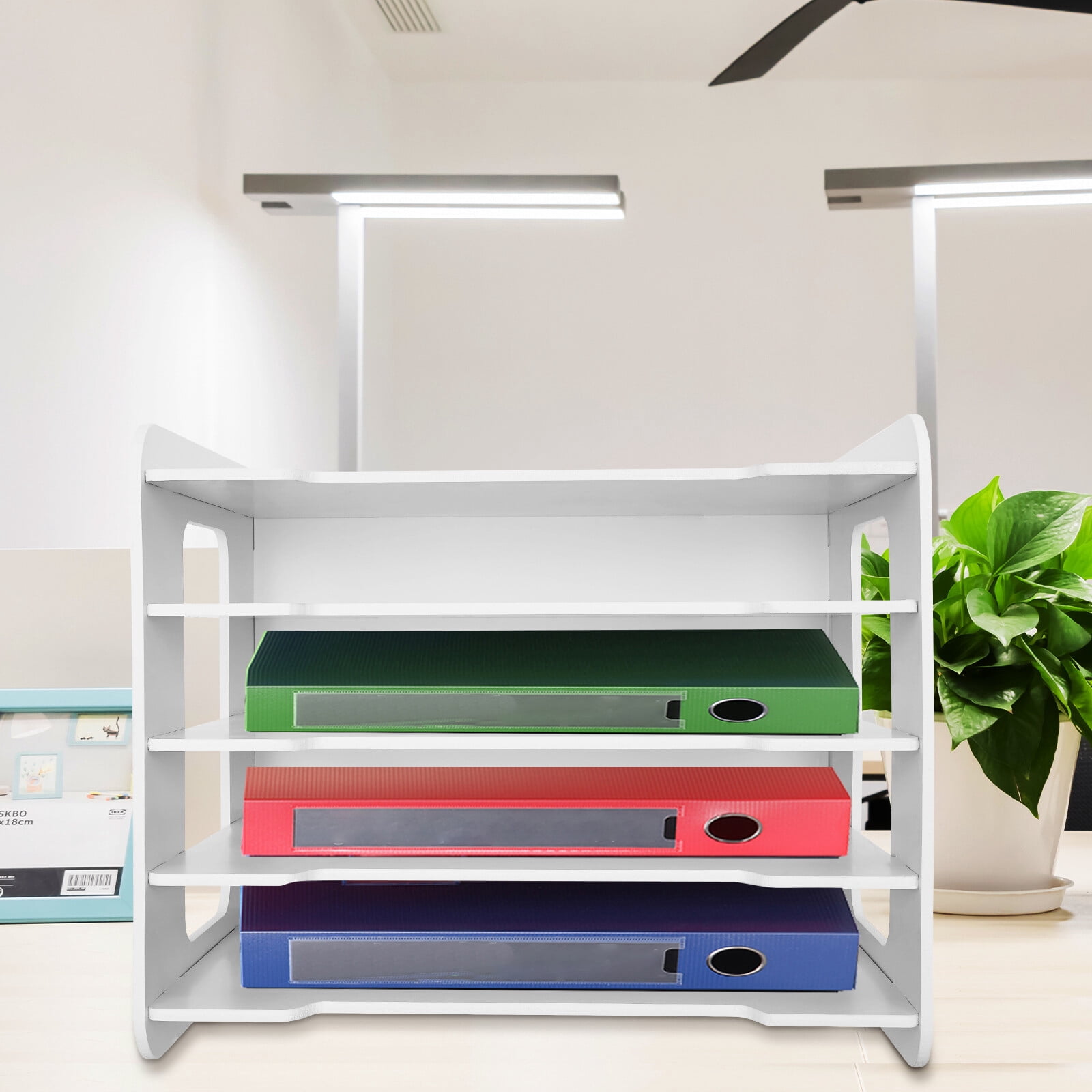 Miumaeov 5 Tiers Stackable File Organizer Tray Desk Desktop Paper Document Tray Holder