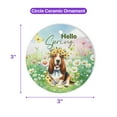 thumbnail image 5 of Basset Hound Hello Spring Time Flower Floral Nature Ceramic Round Ornament Bassets Dog Breed Lovers Gifts Idea Home Tree Decor - 02031, 5 of 5
