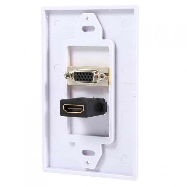 Extensor de salida HDMIVGA, 1 puerto HDMI hembra, puerto HDMIVGA, placa de pared, placa de pared HDMI chapada en oro, la mejor en su clase