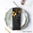 thumbnail image 5 of Neighborly Nook 12 Pcs Black Satin Napkins 17 x 17 Inches, Square Smooth Wedding Dinner Napkins Silky Satin Cloth Napkins Table Napkins for Banquet Party Restaurant Decor, Thanksgiving, Christmas, 5 of 14