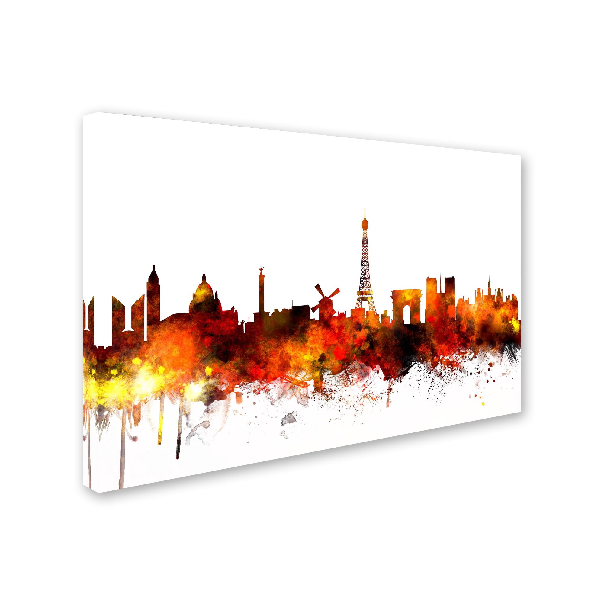 Trademark Fine Art "Paris France Skyline II" Canvas Art by Michael Tompsett