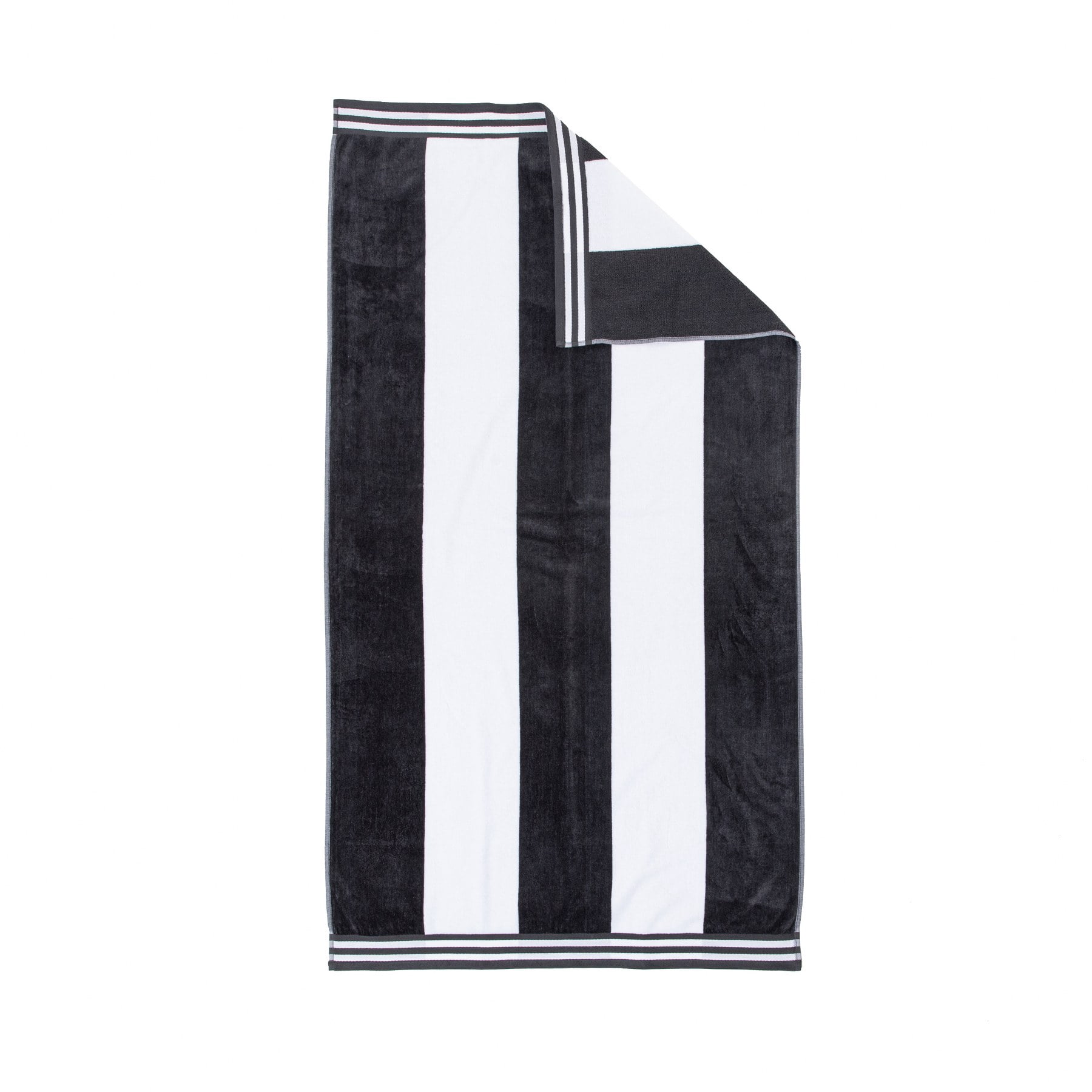 BNM Cabana Stripes Oversized Beach Towel, 34 x 64, Charcoal