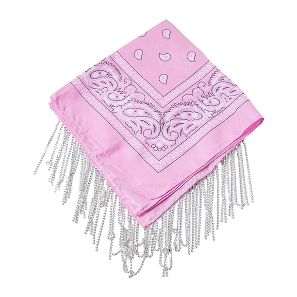 Pañuelo tipo bandana para la cabeza, novedoso, para el pelo, estampado de cachemira, multifuncional Rosa