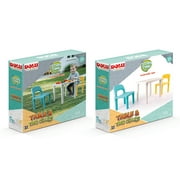 Dolu Kids Table & 2 Chairs Set - Toddler Plastic Table and Chair Set - 3 Piece