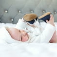 thumbnail image 2 of Dotty Fish Toddler Suede Slippers - Non-Slip, Soft Fleece-Lined –  Navy Blue, 18-24 Months, 2 of 6