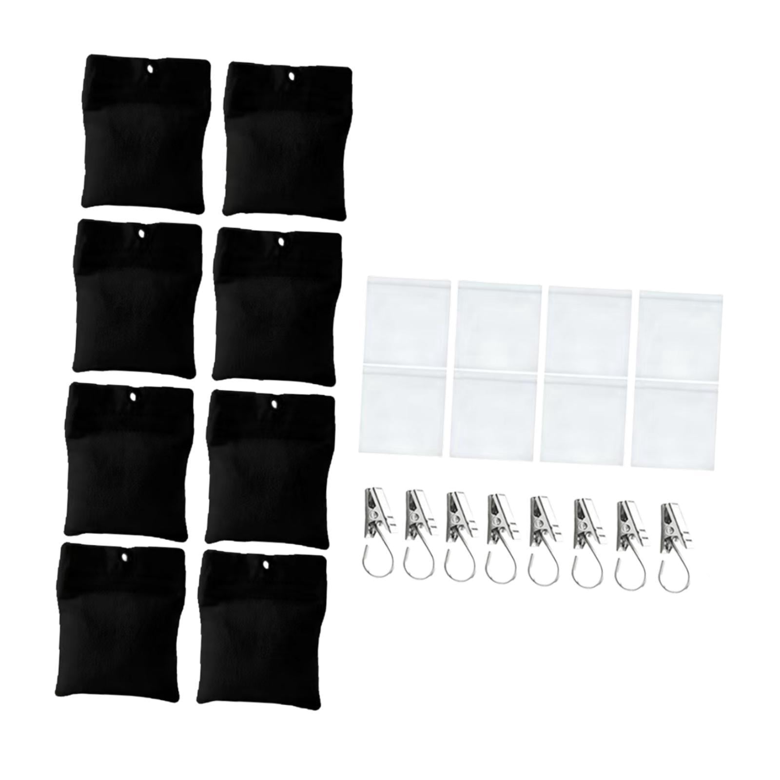 QSTDGVPW 8 Pieces Outdoor Curtain Weights Practical Heavy Duty for Wind Outside Patio Black