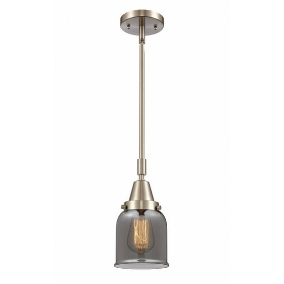 447-1S-SN-G53-Innovations Lighting-Bell - 1 Light Stem Hung Mini Pendant In Industrial Style-11.13 Inches Tall and 5 Inches Wide-Brushed Satin Nickel