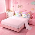 thumbnail image 3 of meiyoeat Cartoon Baseball Gloves 7 Pieces Bedding Comforter Set For Girls,Ice Cream Monogram M Letter Full Bedding Set For Kids,Pink Reversible, 3 of 7