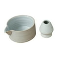thumbnail image 4 of HLONK 2 Pieces Matcha Bowl Matcha Ceremony Set  Matcha Ceremony Accessory  Japanese Ceramic Matcha Bowl for Japanese Matcha Preparation Beginner Plain white, 4 of 7