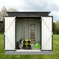thumbnail image 4 of Outdoor storage sheds 4FTx6FT Pent roof White+Black, 4 of 5