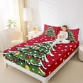 thumbnail image 4 of Manfei Chic Christmas Tree Full Size Sheets,Modern Geometric Dots Bed Sheets,Green Red White Sheet Sets For Girls Teens,Ultra Soft Home Decor,4 Pieces, 4 of 7