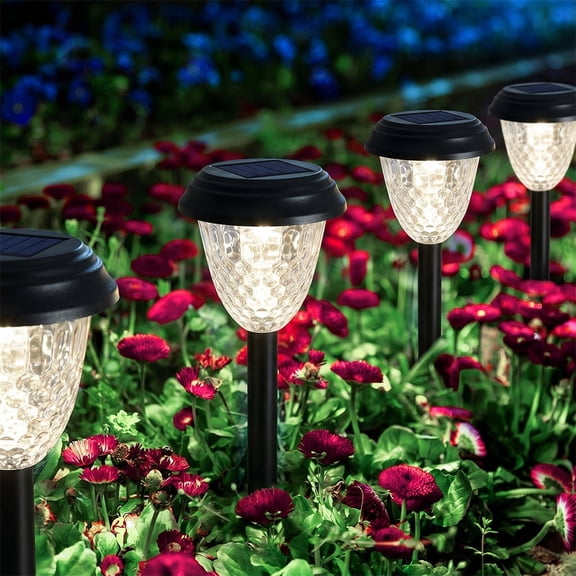 LED Solar Garden Lights, RGB & Warm White Outdoor Stake Lights, Waterproof LED Landscape Lighting for Yard, Lawn, Patio & Walkway