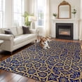 thumbnail image 2 of Large Area Rugs for Living Room Bedroom, Vintage Mediterranean 8'x10' Rug Washable Carpet Runner Indoor Outdoor, Retro Morocco Abstract Art Brown Blue Non Slip Floor Mats Rug for Kitchen, Patio, 2 of 8