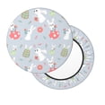 thumbnail image 2 of Balery Bunny cartoon with easter Fundas de asiento para taburete de bar redondo de tela de terciopelo ajustables que protegen de arañazos y manchas para sillas de 14 a 17 pulgadas.-13 inch, 2 of 7