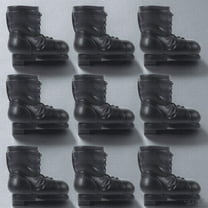 Mobestech 10Pcs Black Christmas Santa Boots Decorative Shoe for Holiday Party