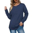 thumbnail image 3 of Aiyino Sweatshirts for Women Crewneck Long Sleeve Shirts Tunic Tops for Leggings, 3 of 9