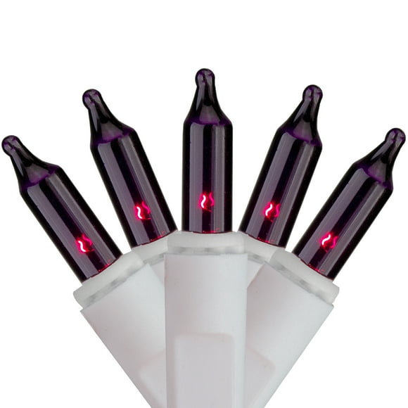 Brite Star Set of 100 Purple Mini Icicle Christmas Lights - 7.8ft White Wire