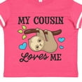 thumbnail image 4 of Inktastic My Cousin Loves Me with Sloth and Hearts Boys or Girls Toddler T-Shirt, 4 of 5