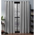 thumbnail image 1 of Exclusive Home Rideaux Oxford Texturé Satin Fenêtre Thermique Rideau Paire avec Oeillet Haut, 52x84, Argent, 2 Comte, 1 of 5