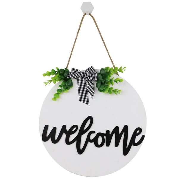 Bearachild Colgador de puerta delantera, placa de puerta de estilo Vertical, tablero para colgar en la pared con lazo, decoraciones rústicas para porche, Kits de decoración para fiestas Tipo 1 Bearachild HA063872-01