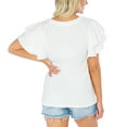 thumbnail image 2 of Women's Gameday Couture  White Atlanta Falcons Valkyrie Ruffle Sleeve Lightweight Top, 2 of 2