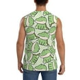 thumbnail image 4 of Haiem Men's Cute Crocodile Print Tank Tops Summer Sleeveless Cut Off Workout T-Shirts Fitness Vest Athletic Undershirts-Large, 4 of 8