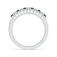 thumbnail image 2 of ANGARA Natural Blue Sapphire and Diamond Half Eternity Wedding Ring in 14K White Gold for Women (Size-2mm) | September Birthstone, Anniversary, Jewelry Gift for Women | Natural Blue Sapphire Ring, 2 of 9