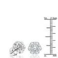 thumbnail image 3 of Ladies Large Natural 1.9 Ctw Diamond Cluster Earrings 14K Studs (White Gold), 3 of 4