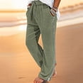 thumbnail image 2 of Afdoent Men's Casual Pants Men’S Solid Color Casual Pocket Side Zipper Wide Leg Pants Elastic Waist Belt Loose Pants Trousers For Men, 2 of 8