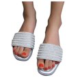 thumbnail image 5 of Samickarr Summer Slippers For Women Indoor And Outdoor Wide Summer New Fashion Solid Color Sequin Pearl Women's Slippers Flat Sandals, 5 of 6