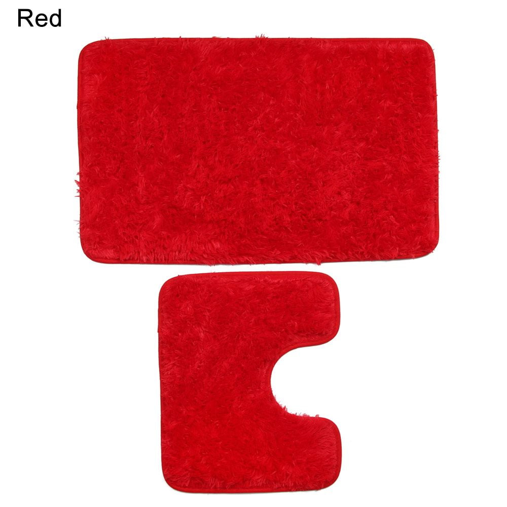 2 Pcs Soft Super Absorbent Living Room Bathtub Bathroom Carpet Toilet