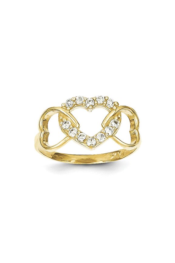 10k CZ Heart Ring