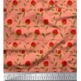 thumbnail image 1 of Soimoi Crepe Silk Fabric Leaves & Strawberry Fruits Decor Fabric Printed Yard 42 Inch Wide, 1 of 3
