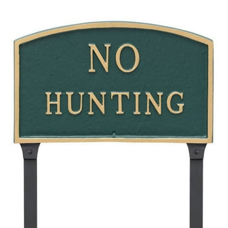 Montague Metal Products No Hunting Arched Lawn Plaque