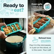 Souper Cubes 2 Cup Freezing Trays with Lid, Silicone Soup Freezer Molds for Freezing Broth, Pasta, Leftovers and More, 2-Pack - Aqua