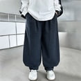 thumbnail image 2 of Wxirdiow Toddler Baggy Pants Boy Toddler Boy's Camo Cargo Pants Elastic Waist Baggy Wide Leg Track Pants with Pockets Streetwear Black Size,3-4 Years, 2 of 8