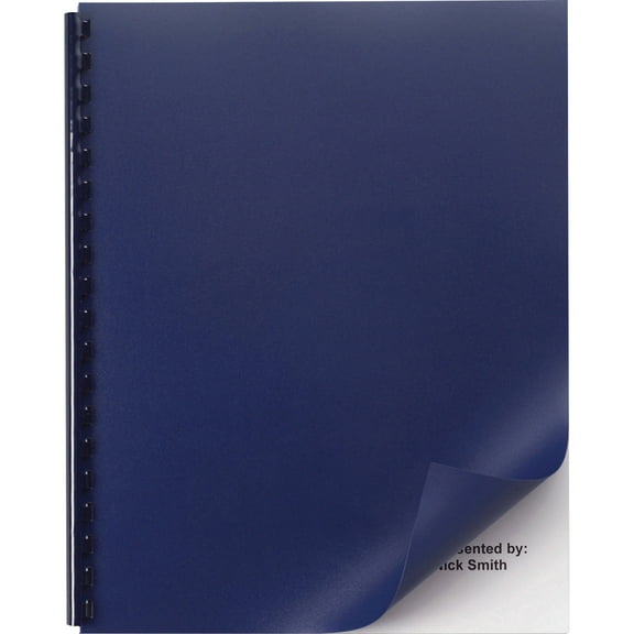 Opaque Plastic Presentation Binding System Covers, 11 X 8 1/2, Navy, 50/pack | Bundle of 5 Packs