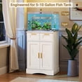 thumbnail image 2 of 5-10 Gallon Fish Tank Stand, Aquarium Cabinet Stand | with 2 Drawers, 20.5"L x 11.0"W Tabletop, Fish Tank Stand for Accessories Storage, Vintage White PTBX02WHI, 2 of 8