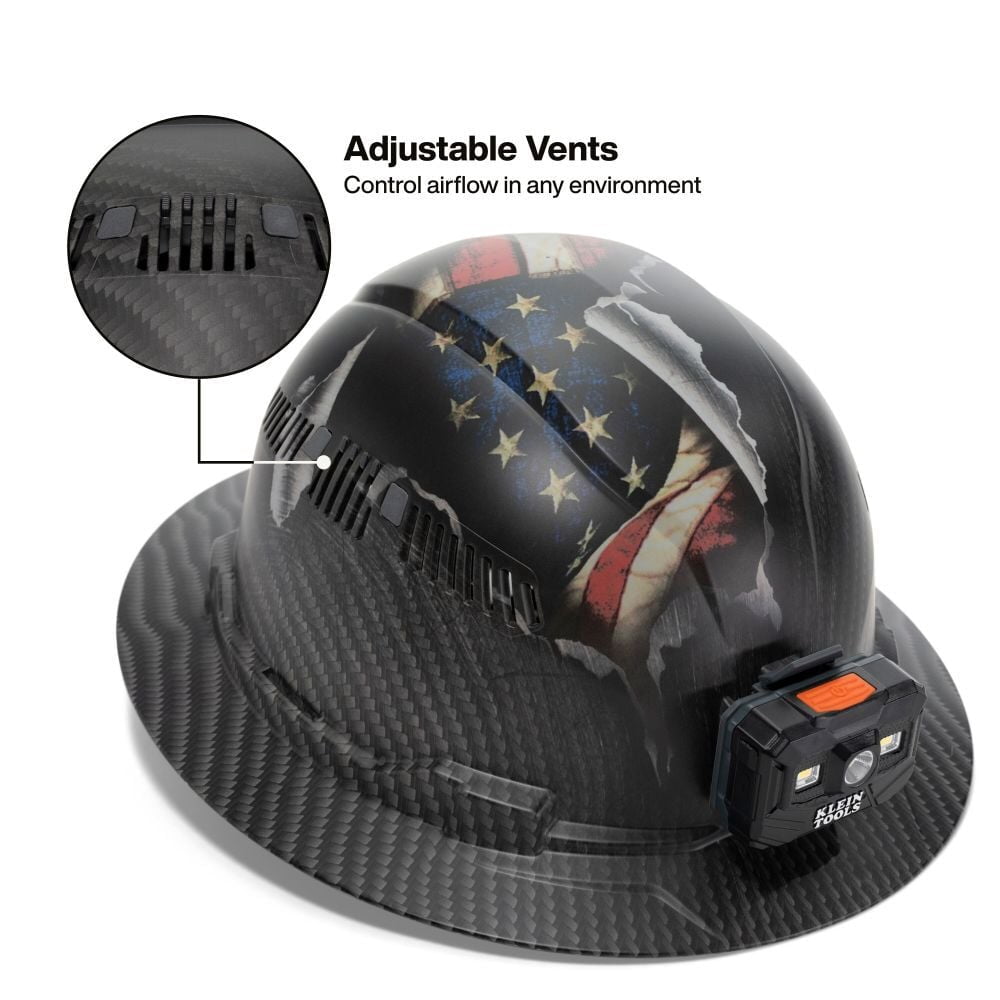 Klein Tools Freedom Series Karbn Pattern Hard Hat Vented Full Brim Class C