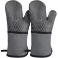 thumbnail image 2 of Guantes para horno LIUXGMXG de silicona antideslizantes gris 1 par, 2 of 4