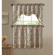 VCNY Audrey 3-piece Kitchen Curtain Tier & Swag Set - Gold