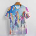 thumbnail image 3 of Rainbow Horse with Wings Women's Short Sleeve T-Shirt Crew Neck Casual Summer Trendy Loose Fit Tops, 3 of 6